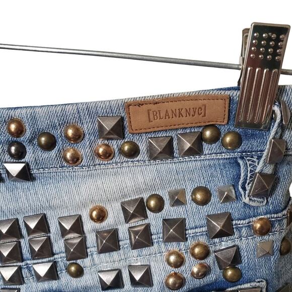 Blank NYC Studded Cut off High Rise Jean Shorts 26 Grunge punk - Picture 10 of 12